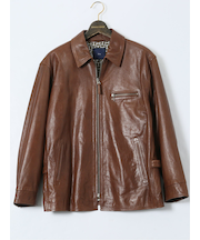 【大きいサイズ】ジーステージ/G-stage シープレザー 衿付き フルジップブルゾン