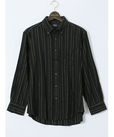 【大きいサイズ】ポロ・ビーシーエス/POLO BCS 綿ツイル 起毛ストライプ ボタンダウン長袖シャツ