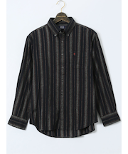 【大きいサイズ】ポロ・ビーシーエス/POLO BCS 綿ツイル 起毛ストライプ ボタンダウン長袖シャツ