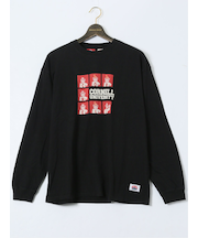 【大きいサイズ】ナツメグ/NUTMEG×CORNELL 綿100% プリントクルー長袖Ｔシャツ