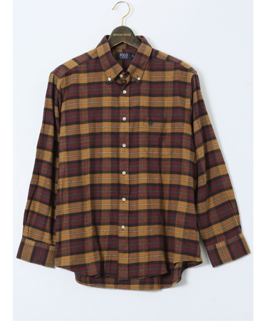 【大きいサイズ】ポロ・ビーシーエス/POLO BCS 綿ツイル 起毛チェック ボタンダウン長袖シャツ