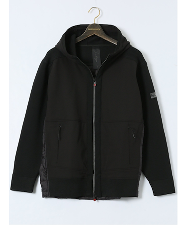 【大きいサイズ】ジーステージ/G-stage 鹿の子ニットコンビ フーデッドダウン