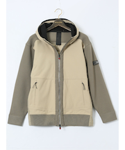 【大きいサイズ】ジーステージ/G-stage 鹿の子ニットコンビ フーデッドダウン