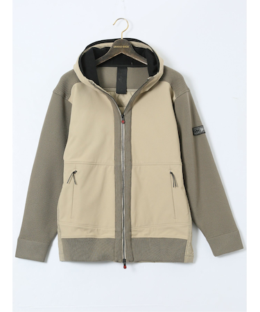 【大きいサイズ】ジーステージ/G-stage 鹿の子ニットコンビ フーデッドダウン