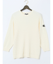 【大きいサイズ】ジーステージ/G-stage ストレッチ ウォッシャブル ブリスター クルーニット