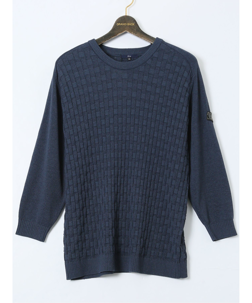 【大きいサイズ】ジーステージ/G-stage ストレッチ ウォッシャブル ブリスター クルーニット