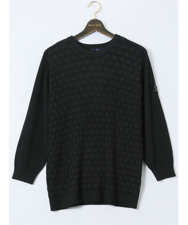 【大きいサイズ】ジーステージ/G-stage ストレッチ ウォッシャブル ブリスター クルーニット