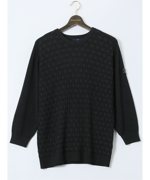 【大きいサイズ】ジーステージ/G-stage ストレッチ ウォッシャブル ブリスター クルーニット