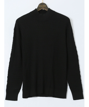 【大きいサイズ】AUVIEUX CONTINENT by gim ウォッシャブル 綿カシミヤ ハイネックニット