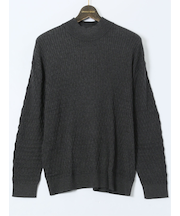 【大きいサイズ】AUVIEUX CONTINENT by gim ウォッシャブル 綿カシミヤ ハイネックニット