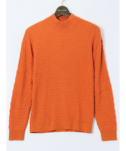 【大きいサイズ】AUVIEUX CONTINENT by gim ウォッシャブル 綿カシミヤ ハイネックニット