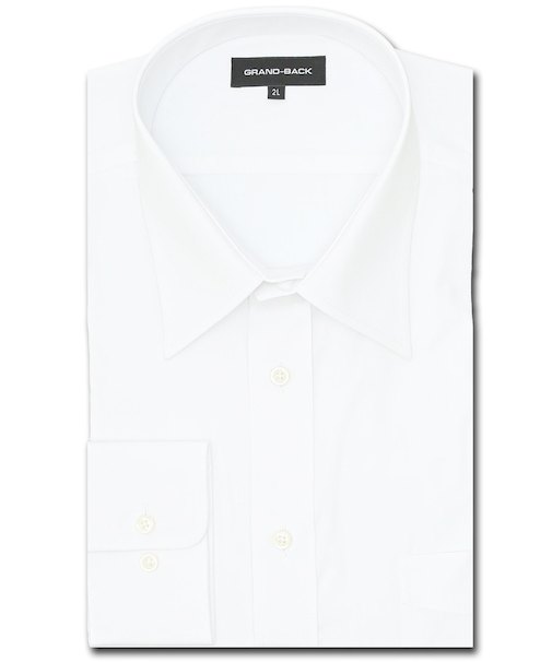 【大きいサイズ】グランバック/GRAND-BACK 形態安定 セミワイドカラー長袖シャツ