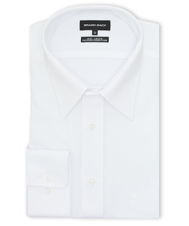 【大きいサイズ】グランバック/GRAND-BACK ノンアイロンストレッチ セミワイドカラー長袖ニットシャツ