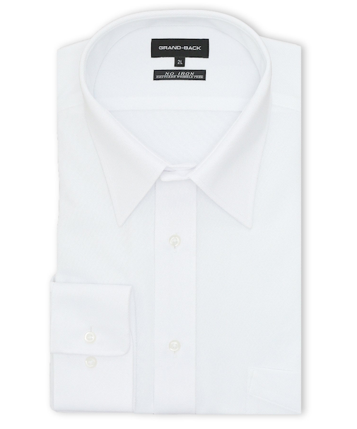 【大きいサイズ】グランバック/GRAND-BACK ノンアイロンストレッチ セミワイドカラー長袖ニットシャツ