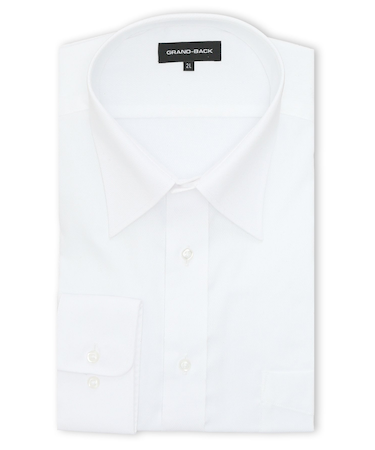 【大きいサイズ】グランバック/GRAND-BACK 綿100% 形態安定 セミワイドカラー長袖シャツ