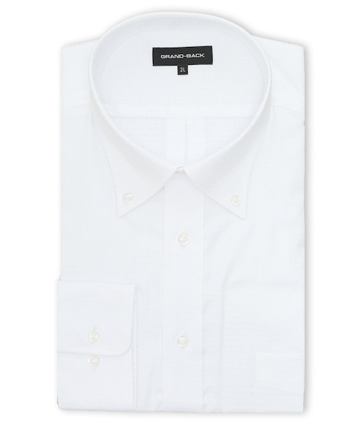 【大きいサイズ】グランバック/GRAND-BACK 綿100% 形態安定 ボタンダウン長袖シャツ