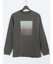 【大きいサイズ】ルイシャブロン/LOUIS CHAVLON 綿天竺 ボックスプリント クルーネック長袖Tシャツ