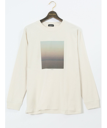 【大きいサイズ】ルイシャブロン/LOUIS CHAVLON 綿天竺 ボックスプリント クルーネック長袖Tシャツ