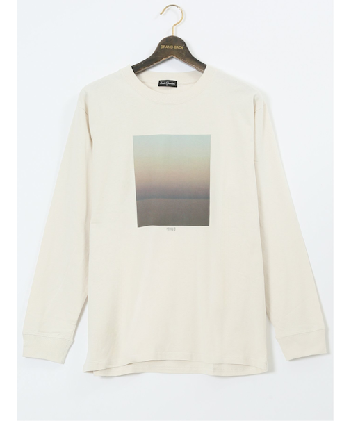 【大きいサイズ】ルイシャブロン/LOUIS CHAVLON 綿天竺 ボックスプリント クルーネック長袖Tシャツ