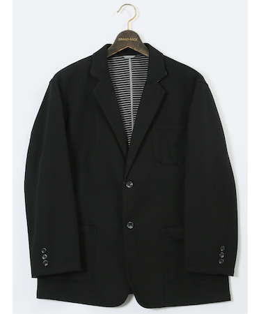 【大きいサイズ】ルイシャブロン/LOUIS CHAVLON 裏ボーダー 2ボタンジャケット(セットアップ可能)