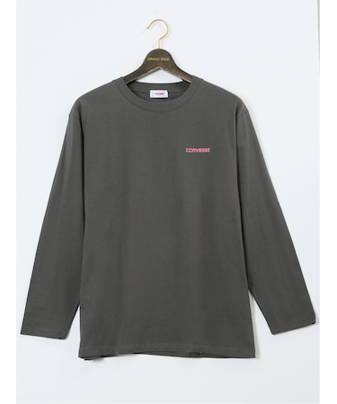 【大きいサイズ】コンバース/CONVERSE ピグメント風プリント クルーネック長袖Tシャツ