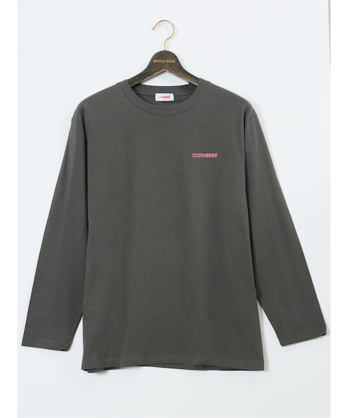 【大きいサイズ】コンバース/CONVERSE ピグメント風プリント クルーネック長袖Tシャツ