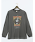 【大きいサイズ】ミッキーマウス ピグメント風プリント クルーネック長袖Ｔシャツ