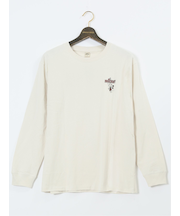 【大きいサイズ】ミッキーマウス ピグメント風プリント クルーネック長袖Tシャツ