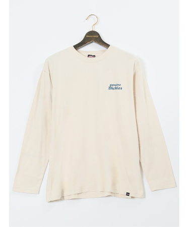 【大きいサイズ】ジュニュイン ディッキーズ/Genuine Dickies パウダーブリーチ加工プリント クルーネック長袖Ｔシャツ