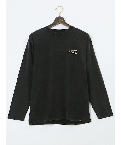 【大きいサイズ】ジュニュイン ディッキーズ/Genuine Dickies パウダーブリーチ加工プリント クルーネック長袖Ｔシャツ