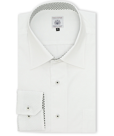 【大きいサイズ】ファットゥーラ/FATTURA 日本製 綿100% セミワイドカラー長袖シャツ