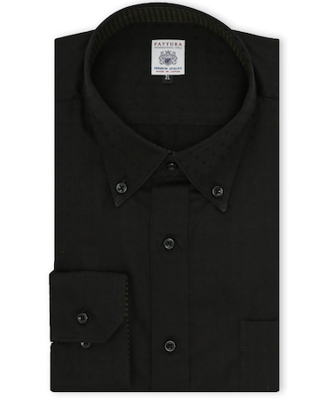 【大きいサイズ】ファットゥーラ/FATTURA 日本製 綿100% ボタンダウン長袖シャツ