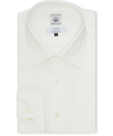 【大きいサイズ】ファットゥーラ/FATTURA 日本製 綿100% セミワイドカラー長袖シャツ