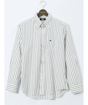 【大きいサイズ】ポロ・ビーシーエス/POLO BCS ツイルストライプ ボタンダウン長袖シャツ