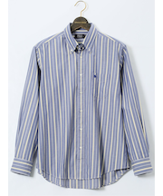 【大きいサイズ】ポロ・ビーシーエス/POLO BCS ツイルストライプ ボタンダウン長袖シャツ