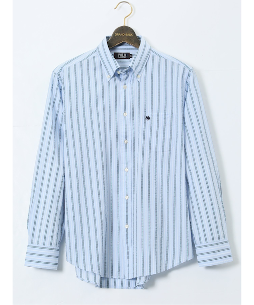 【大きいサイズ】ポロ・ビーシーエス/POLO BCS サッカーストライプ ボタンダウン長袖シャツ