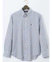 【大きいサイズ】ポロ/POLO 綿麻チェック ボタンダウン長袖シャツ