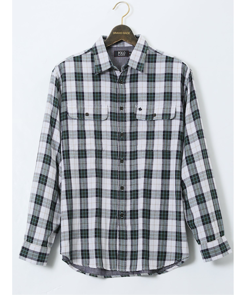 【大きいサイズ】ポロ・ビーシーエス/POLO BCS ダブルガーゼチェック ボタンダウン長袖シャツ