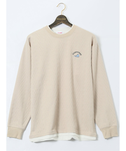 【大きいサイズ】コンバース/CONVERSE ストレッチ ふくれジャガード クルー長袖プルオーバー