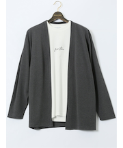 【大きいサイズ】ルイシャブロン/LOUIS CHAVLON 長袖カーディガン&半袖Ｔシャツ アンサンブル