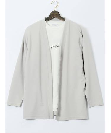 【大きいサイズ】ルイシャブロン/LOUIS CHAVLON 長袖カーディガン&半袖Ｔシャツ アンサンブル