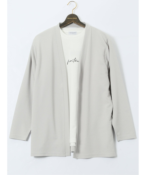 【大きいサイズ】ルイシャブロン/LOUIS CHAVLON 長袖カーディガン&半袖Ｔシャツ アンサンブル