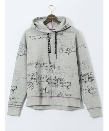 【大きいサイズ】デシグアル/Desigual レタリング入り 長袖プルパーカー