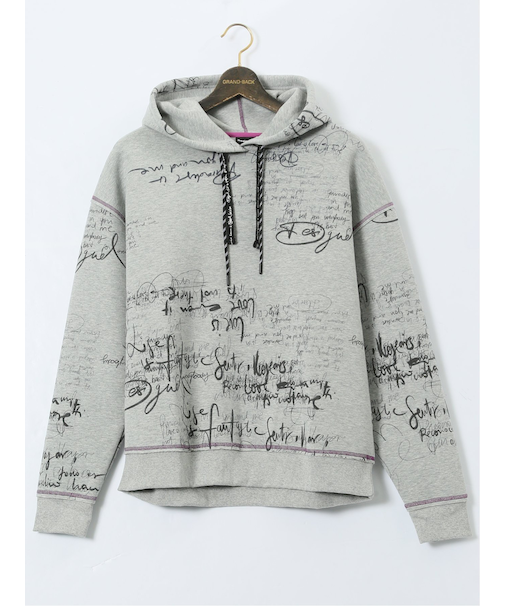 【大きいサイズ】デシグアル/Desigual レタリング入り 長袖プルパーカー