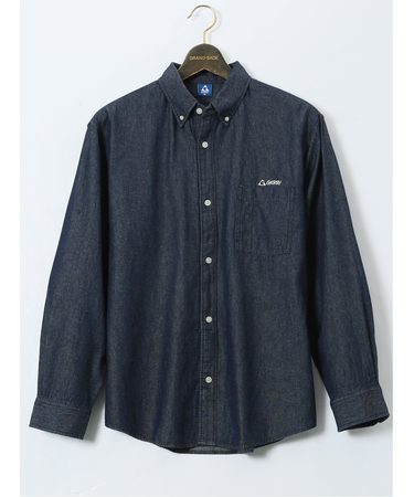 【大きいサイズ】ジェリー/GERREY 綿デニム ボタンダウン長袖シャツ