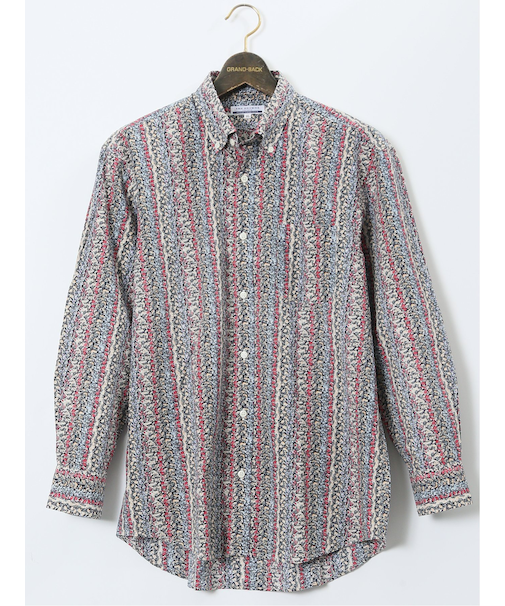 【大きいサイズ】CLASSIC THE BROWNS 日本製 綿リップル ボタンダウン長袖シャツ