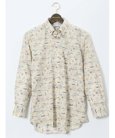 【大きいサイズ】CLASSIC THE BROWNS 日本製 綿ローン ボタンダウン長袖シャツ