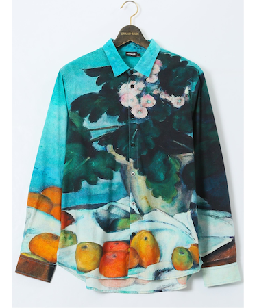 【大きいサイズ】デシグアル/Desigual 静物画風 レギュラーカラー長袖シャツ