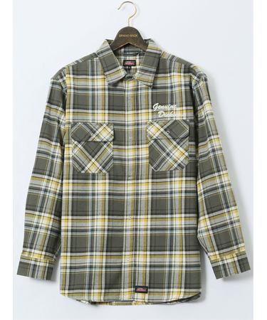 【大きいサイズ】ジュニュイン ディッキーズ/Genuine Dickies 綿混 チェック柄 ワークシャツ
