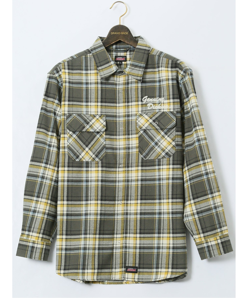 【大きいサイズ】ジュニュイン ディッキーズ/Genuine Dickies 綿混 チェック柄 ワークシャツ